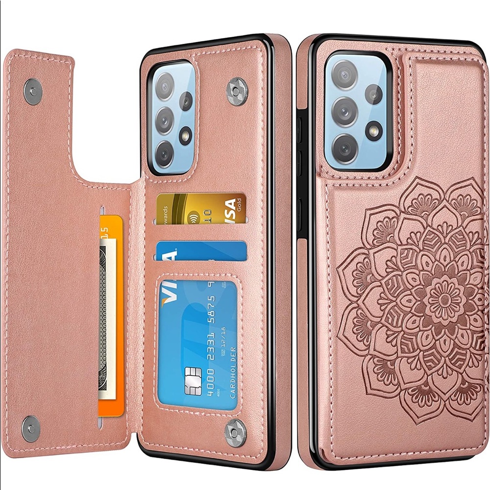 ✨NEW: Samsung Galaxy A72 Wallet Case with card holder | Rosegold phonecase